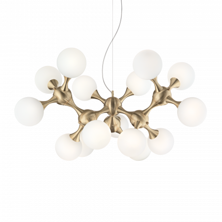 SUSPENSIE MODERNA NODI SP15 OTTONE SATINATO - IDEAL-LUX