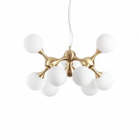 SUSPENSIE MODERNA NODI SP9 OTTONE SATINATO - IDEAL-LUX