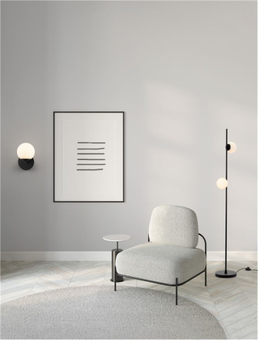 NUVOLE aplica AP1 - 9061439 - Sandy Black Aluminium & Opal Glass [1]