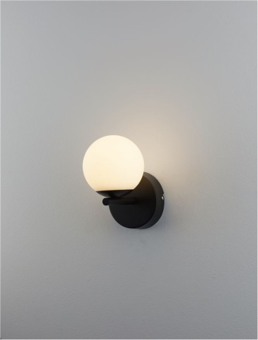 Aplice - NUVOLE aplica AP1 - 9061439 - Sandy Black Aluminium & Opal Glass