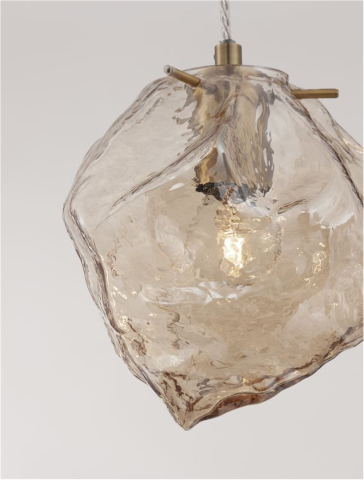 ODELLE suspensie SP1 - 9009253 - Brass Gold Metal & Amber Glass [2]