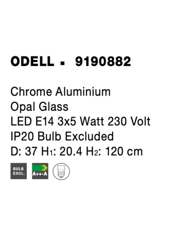 ODELLE suspensie SP3 - 9190882 - Chrome Aluminium Opal Glass [5]