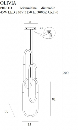 LUSTRA MODERNA OLIVIA P0431D - MAX LIGHT - COPURI DE ILUMINAT MODERNE [1]
