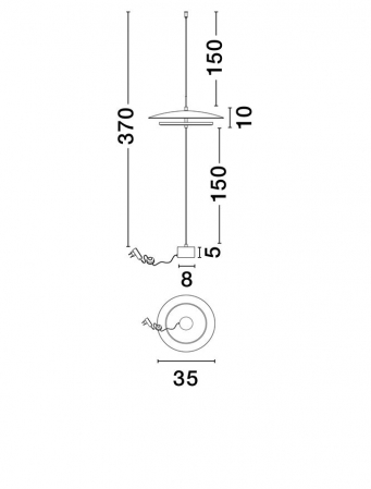 Olos LONG diam 35 cm - 21 W - 3000K - Lampadar modern - Nova Luce [5]