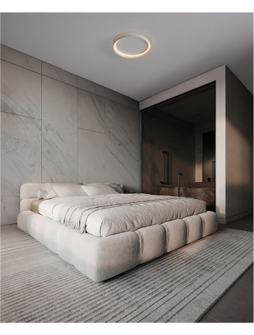 Corpuri pt interior - ORMI PL45 - Triac Dimmable Sandy White Aluminium & Acrylic - PLAFONIERA