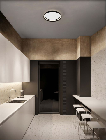 Corpuri pt interior - ORMI PL45 - Triac Dimmable Sandy Black Aluminium & Silicone - PLAFONIERA