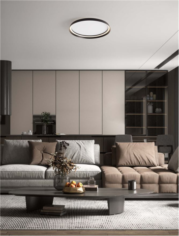 Corpuri pt interior - ORMI PL60 - Triac Dimmable Sandy Black Aluminium & Silicone - PLAFONIERA