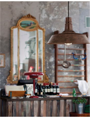 Corpuri pt interior - OSTERIA suspensie SP1 - 620201 - Rust Steel Outside Rust Inside Black Fabric Wire