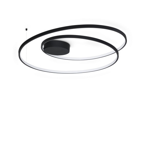 Plafoniere - OZ PL D080 ON-OFF NERO 3000K - plafoniera moderna LED