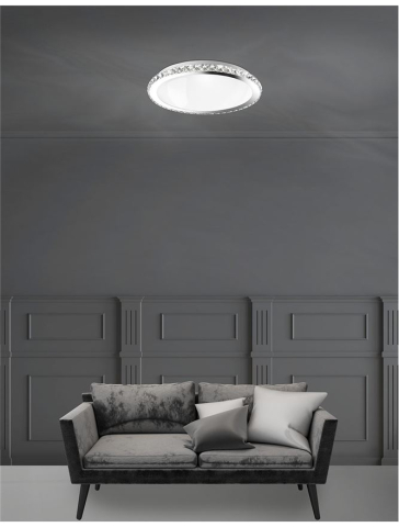 Plafoniere - PALERMO plafoniera - 7311402 - Chrome Metal White Glass & K9 Crystal