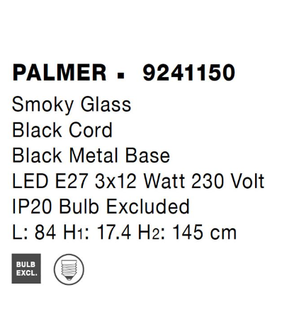 Palmer SP3 Smoky Glass & Black Cord [6]