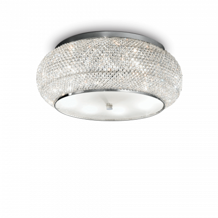 Plafoniere - PLAFONIERA CLASICA CU CRISTALE PASHA PL10 - IDEAL-LUX