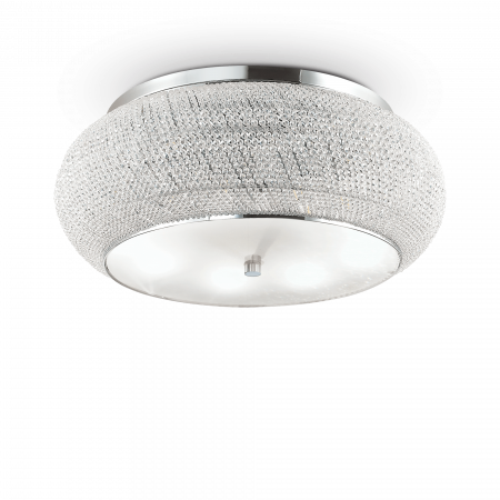 Plafoniere - PLAFONIERA CLASICA CU CRISTALE PASHA PL14 - IDEAL-LUX
