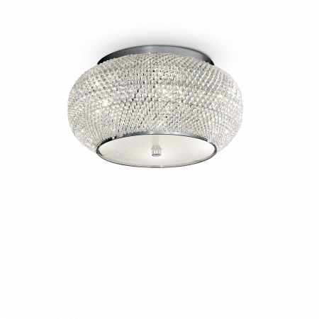 Plafoniere - PLAFONIERA CLASICA CU CRISTALE PASHA PL6 - IDEAL-LUX