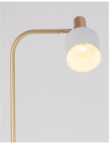 PAZ LAMPADAR - 9426653 - Gold Metal & White Metal Shade, White Base [2]