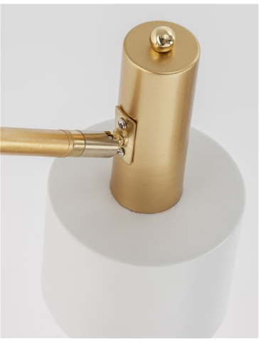 PAZ LAMPADAR - 9426653 - Gold Metal & White Metal Shade, White Base [3]