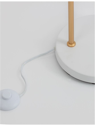 PAZ LAMPADAR - 9426653 - Gold Metal & White Metal Shade, White Base [4]