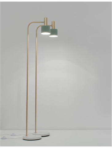 Lampadare - PAZ LAMPADAR - 9426654 - Gold Metal Mint Metal Shade White Base
