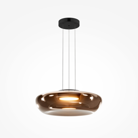 Decorative - Pendul Maytoni Bassa, negru, sticlă fumurie, LED 20 W, 3000 K - MOD501PL-L20BK1