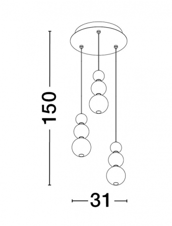 Perla NVL S3 Round Auriu 9695242 - suspensie moderna [1]