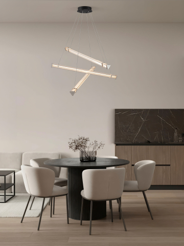 Lustre simple (suspensie) - PHEME 1 black - suspensie moderna LED