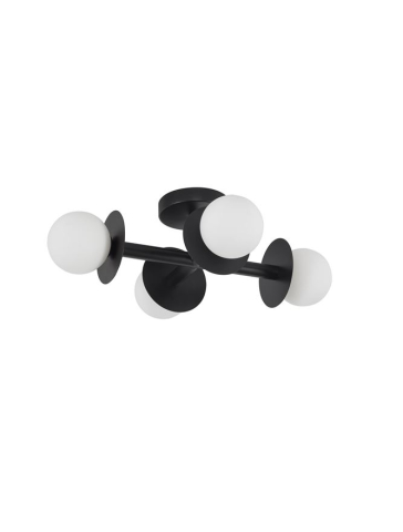 PIELO plafoniera - 9043316 - Opal Glass Sandy Black Aluminium [1]