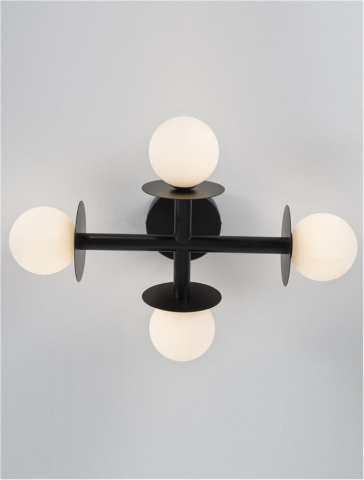 PIELO plafoniera - 9043316 - Opal Glass Sandy Black Aluminium [6]