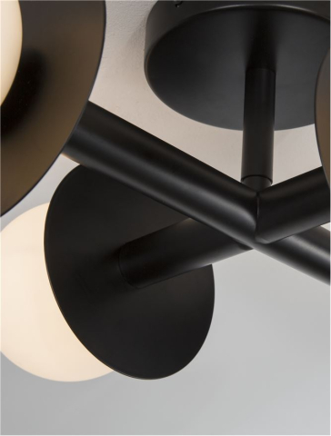 PIELO plafoniera - 9043316 - Opal Glass Sandy Black Aluminium [5]