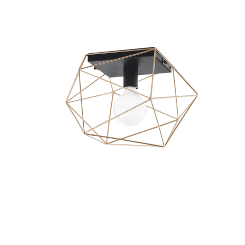 Plafoniere - PLAFONIERA ABRAXAS NERA/ORO 1XE27 20X18,5X26,5CM
