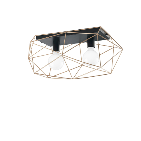 Plafoniere - PLAFONIERA ABRAXAS NERA/ORO 2XE27 40X18,5X26,5CM