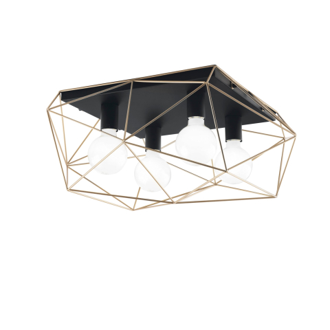 Plafoniere - PLAFONIERA ABRAXAS NERA/ORO 4XE27 41,7X40X26,5CM