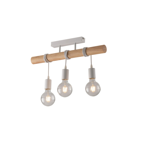 Plafoniere - PLAFONIERA ARIZONA LEGNO 3XE27 55X5X25CM