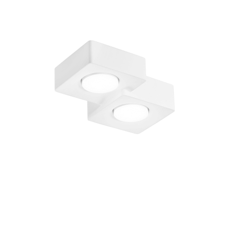Plafoniere - PLAFONIERA ATHEN QUADRATA BIANCA 2XGX53 26X20X6,3CM
