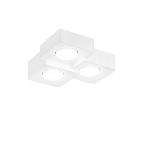 Plafoniere - PLAFONIERA ATHEN QUADRATA BIANCA 3XGX53 27X27X7,3CM