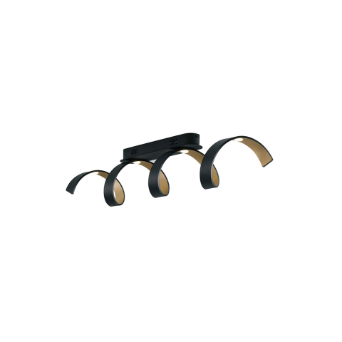 Plafoniere - PLAFONIERĂ LED HELIX NEGRU E AURIU 20W 1680LM 4000K 80X18CM