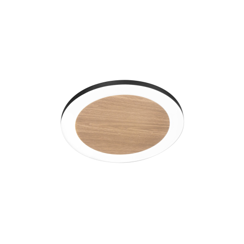 Plafoniere - PLAFONIERA LED SAMSARA NERA/LEGNO 35W 5300LM CCT 40X4,2CM