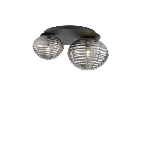 Plafoniere - PLAFONIERA RIPPLE NERA 2XE27 45X21,5X35CM