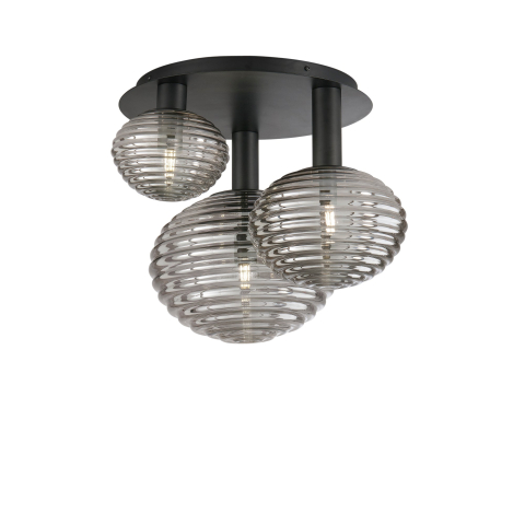 Plafoniere - PLAFONIERA RIPPLE NERA 3XE27 53,5X39X48CM