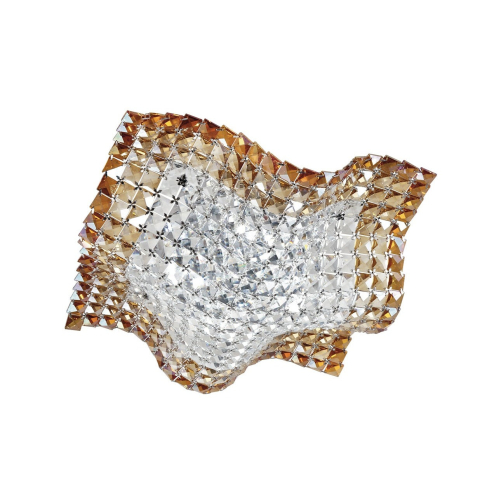 Plafoniere - PLAFONIERA RUMBA TRASPARENTI/AMBRA 4XG9 44X44X12CM