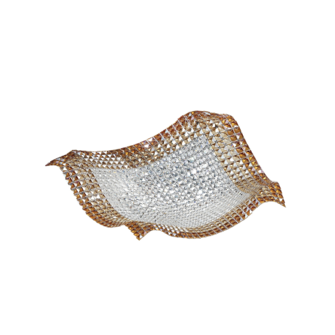 Plafoniere - PLAFONIERA RUMBA TRASPARENTI/AMBRA 9XG9 72X72X16CM