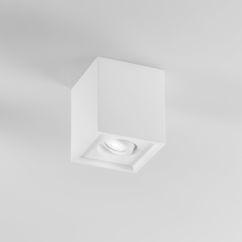 Plafoniere - PLAFONIERA SPACE QUADRATA ORIENTABILE BIANCA 1XGU10 13,4X13,4X16CM