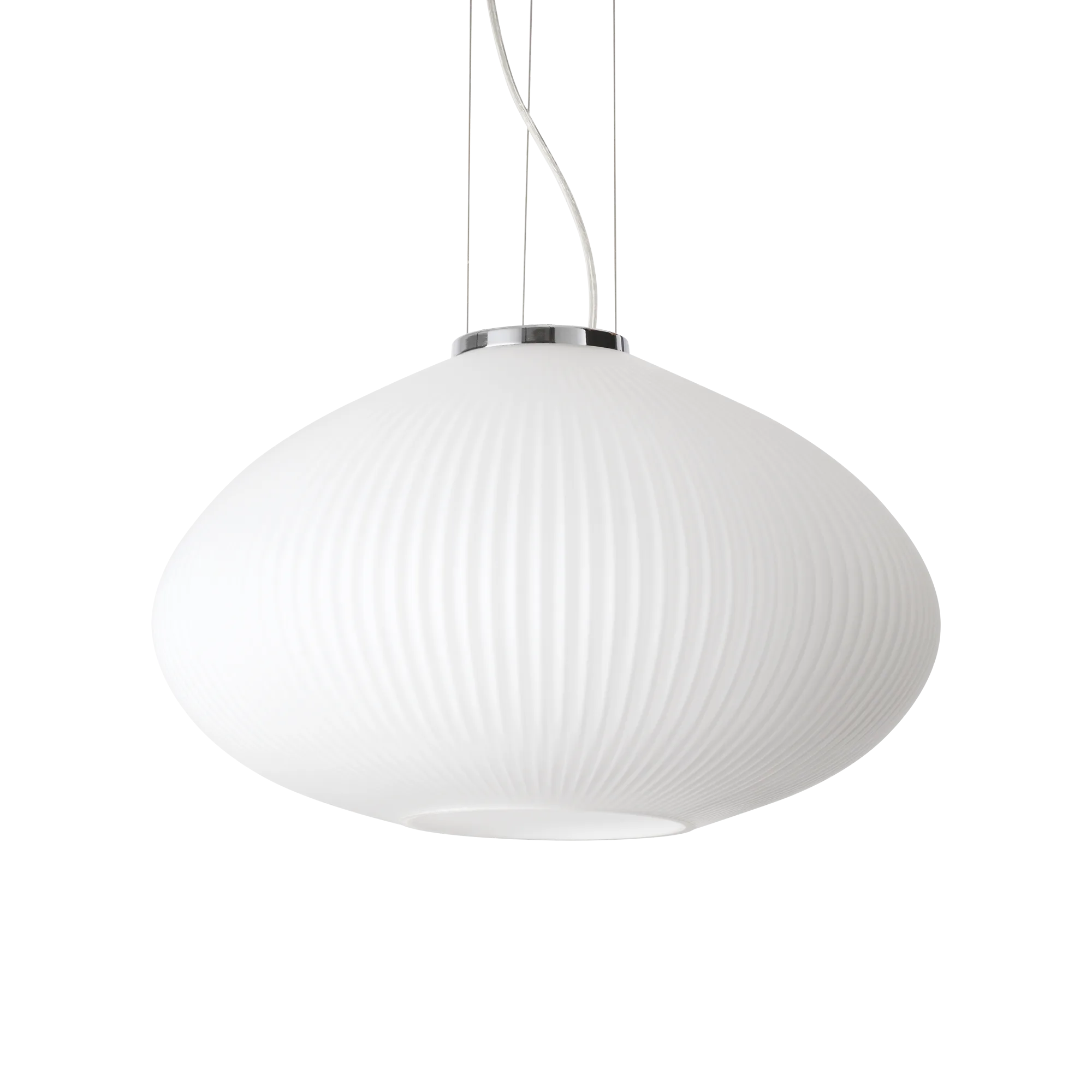 Decorative - PLISSE' SP1 D45 Crom - suspensie moderna - sticla alba