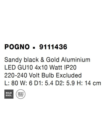 POGNO aplica AP4 - 9111436 - Sandy black & Gold Aluminium [7]