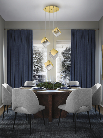 Lustre simple - Suspensie moderna Priscila 720403 LAMP 4L GOLD - Schuller