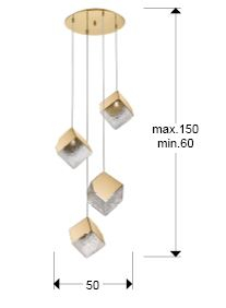Suspensie moderna Priscila 720403 LAMP 4L GOLD - Schuller [3]