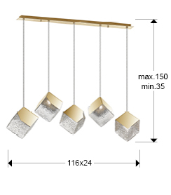 Suspensie moderna Priscila 720595 LAMP 5L GOLD - SCHULLER [2]