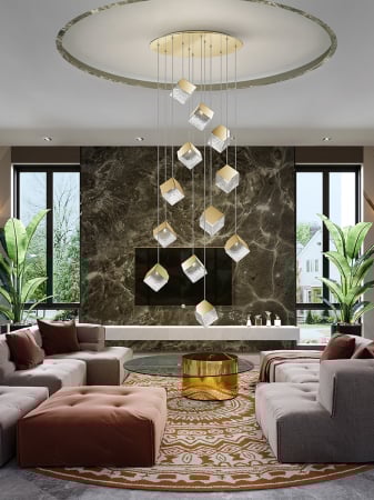 Lustre simple - Suspensie moderna Priscila 721257 LAMP 12L GOLD Schuller