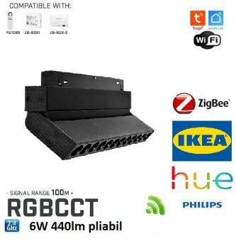 PROIECTOR LED RGB CCT SMART SINA MAGNETICA 22.5CM 6W R22- 48V PE SINA MAGNETICA  S22/R22