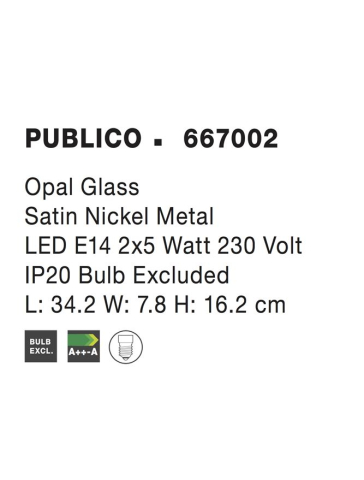 PUBLICO aplica AP2 - 667002 - Opal Glass Satin Nickel Metal [3]