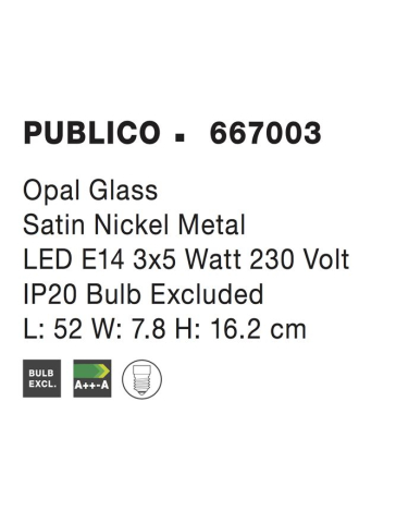 PUBLICO aplica AP3 - 667003 - Opal Glass Satin Nickel Metal [3]